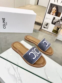 Alternative view of CELINE Slides Embroidery Leather Rubber EU35-42 A90202608031096