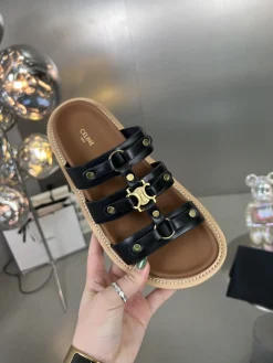 CELINE Slides Vegetable-tanned Leather EU35-41 B00202608031726