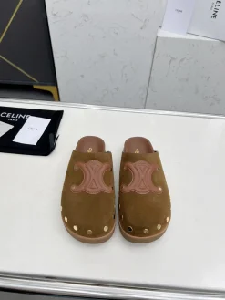 CELINE Slippers Suede Leather EU35-41 B00202608031701