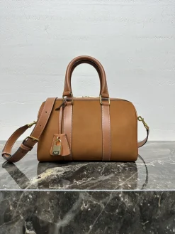 CELINE Top Handle Bags Suede Calfskin (Brown-Gold) One Size I30202608090552