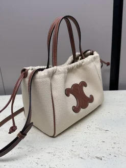 Alternative view of CELINE Totes Bags Calfskin Leather (Beige-Brown) 22X17X15CM F80202608091559