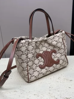 Alternative view of CELINE Totes Bags Calfskin Leather (Beige-Brown) 22X17X15CM F80202608091560