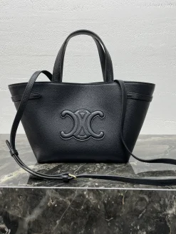 CELINE Totes Bags Grained Calfskin (Black) 20X21X10 H00202608091573