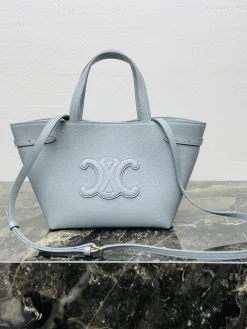 CELINE Totes Bags Grained Calfskin (Blue) 20X21X10 H00202608091569