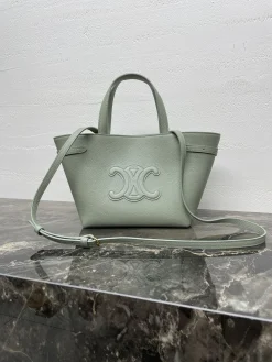 CELINE Totes Bags Grained Calfskin (Green) 20X21X10CM H00202608091565