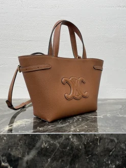 Alternative view of CELINE Totes Bags Pebbled Leather (Brown) 20X21X10CM H00202608091567