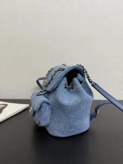 Alternative view of CHANEL Backpacks Bags (Blue-Gold) A100202608070006