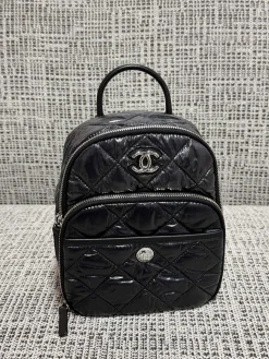 CHANEL Backpacks Bags Nylon (Black-Silver) 19X22X10CM H50202608072574