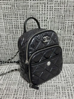 Alternative view of CHANEL Backpacks Bags Nylon (Black-Silver) 19X22X10CM H50202608072574
