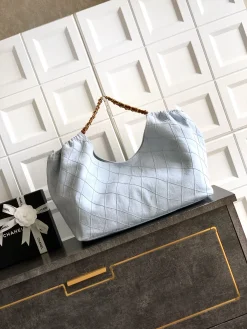 Alternative view of CHANEL Beach Bags Canvas (Light Blue-Brown) 20X43X17CM G90202608070303