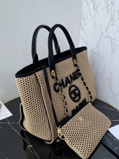 Alternative view of CHANEL Beach Bags Raffia (Beige-Black) 34CM G80202608071437