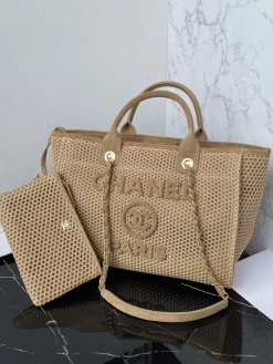 CHANEL Beach Bags Raffia (Beige-Gold) ONE SIZE G80202608071439