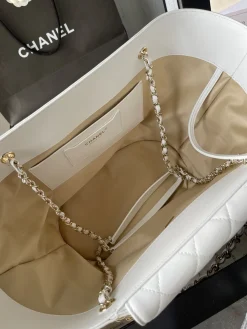 Alternative view of CHANEL Beach Bags Raffia Leather (Beige-White) 29X18X26CM A000202608070755