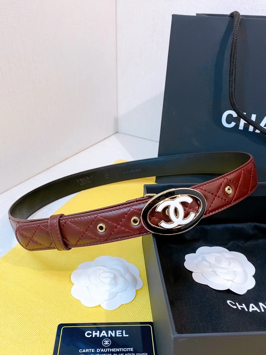 CHANEL Belts Lamb Leather One Size 3.0cm Width A80202608050505