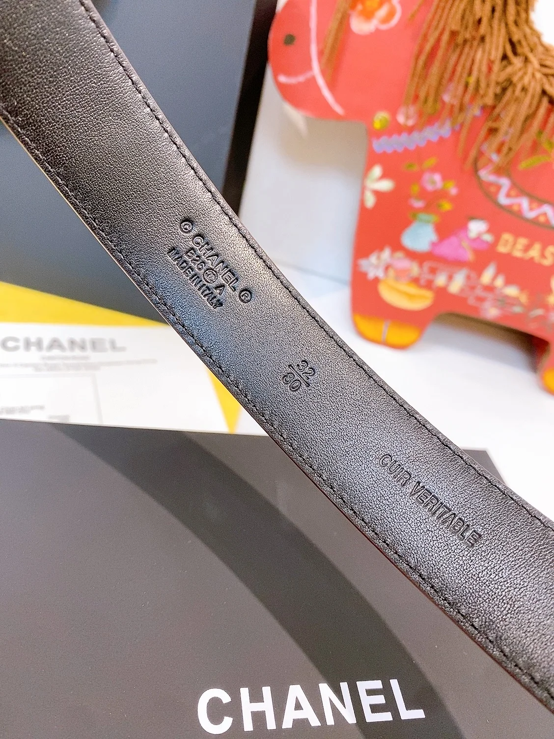 CHANEL Belts Lamb Leather One Size 3.0cm Width A80202608050505 - Image 5