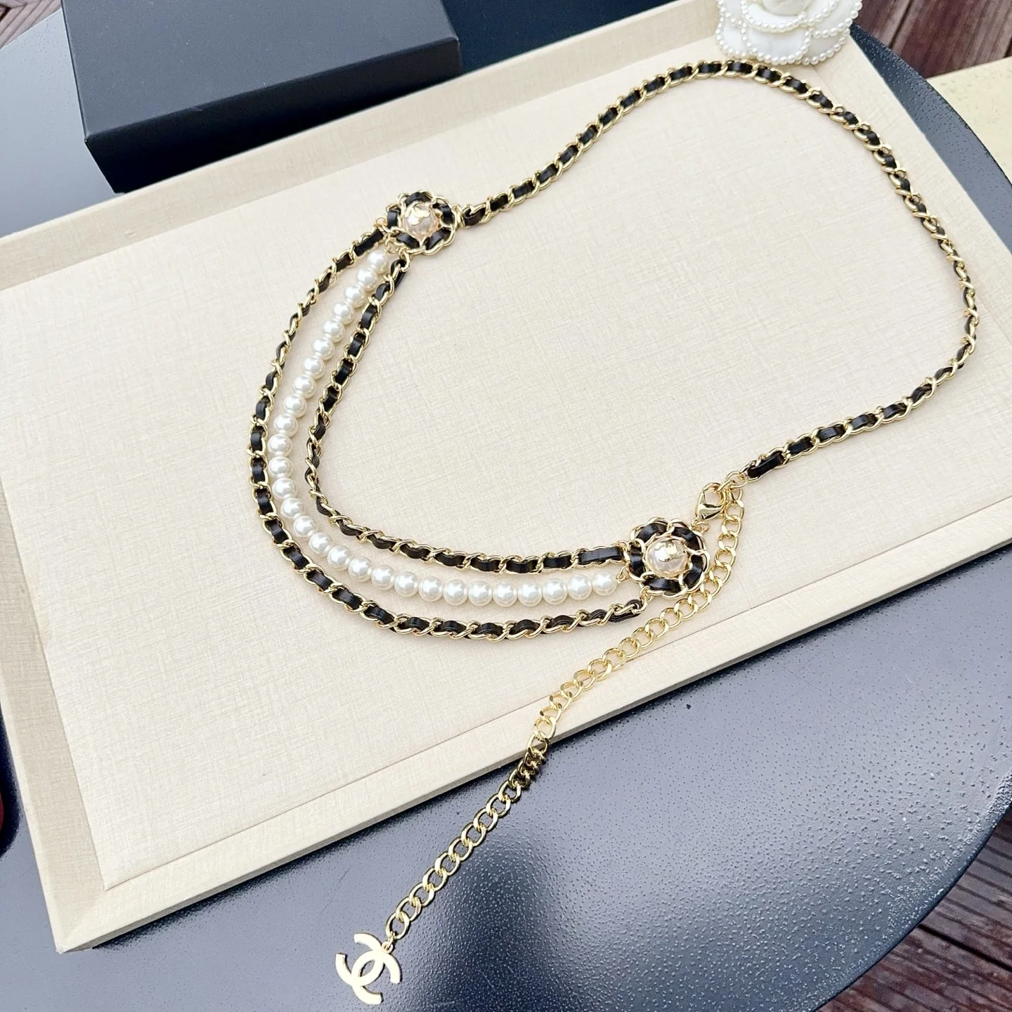 CHANEL Belts Pearl Copper One Size A90202608050471 - Image 8