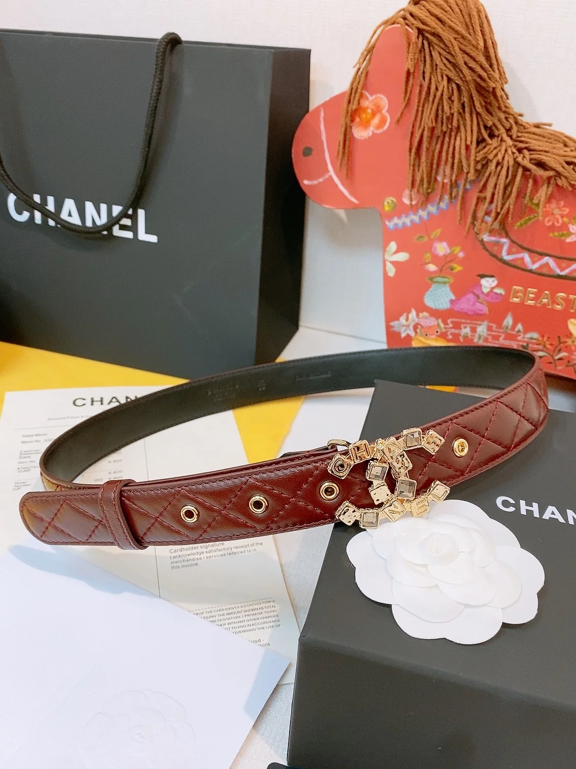 CHANEL Belts Quilted Lambskin 3.0cm Width A80202608050507