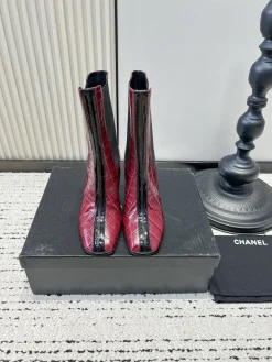 CHANEL Booties Calfskin Leather EU35-39 C90202608030330