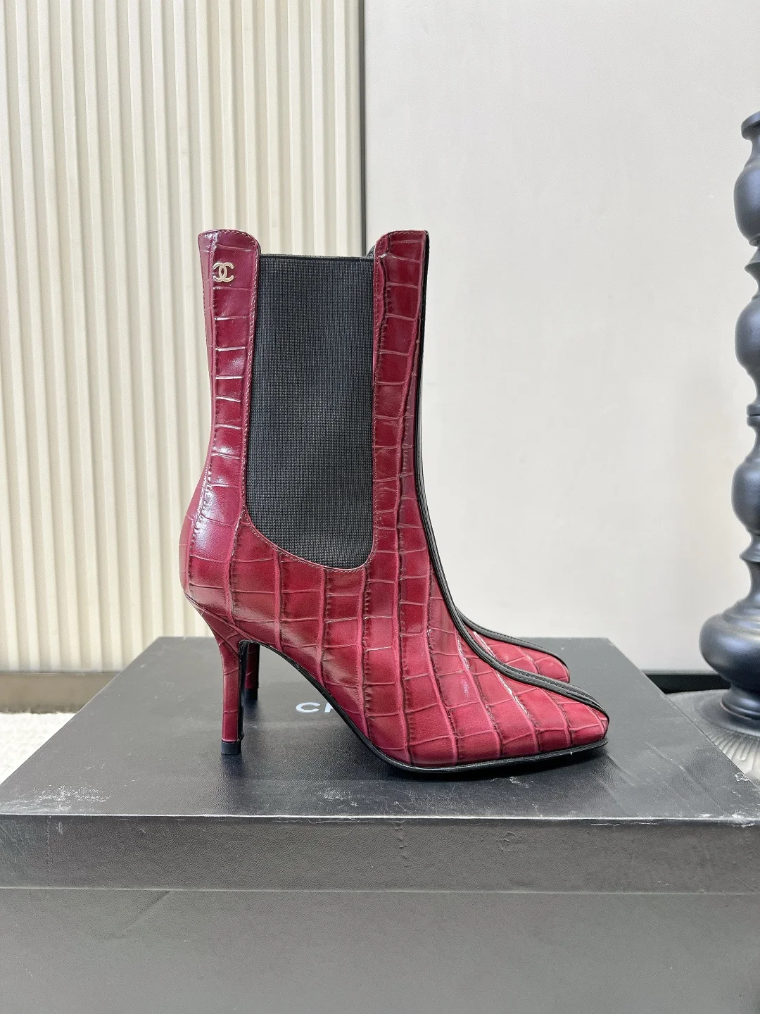CHANEL Booties Calfskin Leather EU35-39 C90202608030330 - Image 5