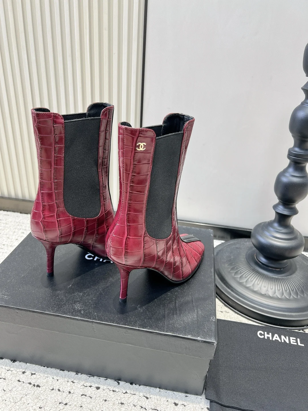 CHANEL Booties Calfskin Leather EU35-39 C90202608030330 - Image 6