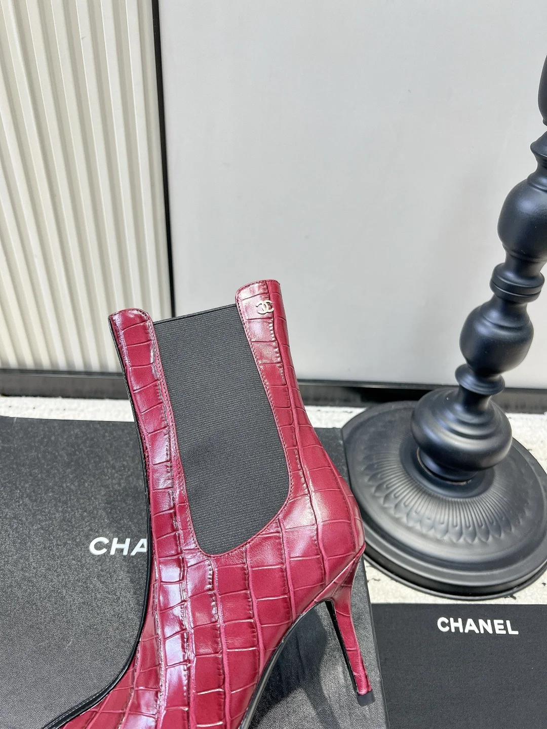 CHANEL Booties Calfskin Leather EU35-39 C90202608030330 - Image 8