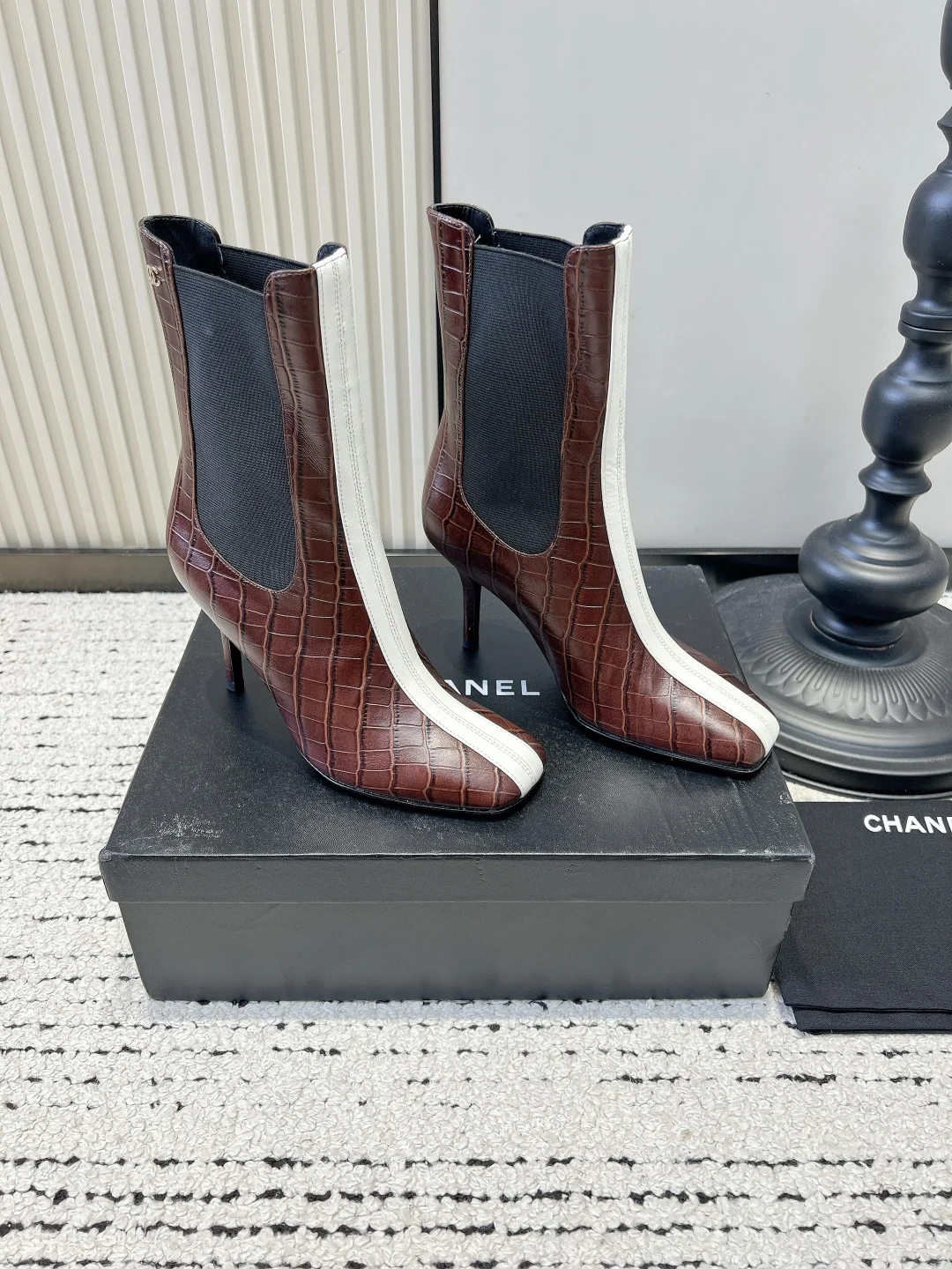 CHANEL Booties Calfskin Leather EU35-39 C90202608030332 - Image 3