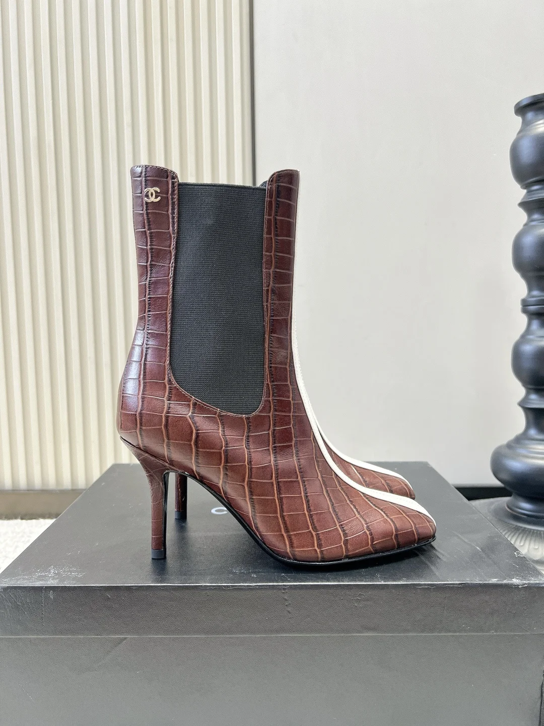 CHANEL Booties Calfskin Leather EU35-39 C90202608030332 - Image 5