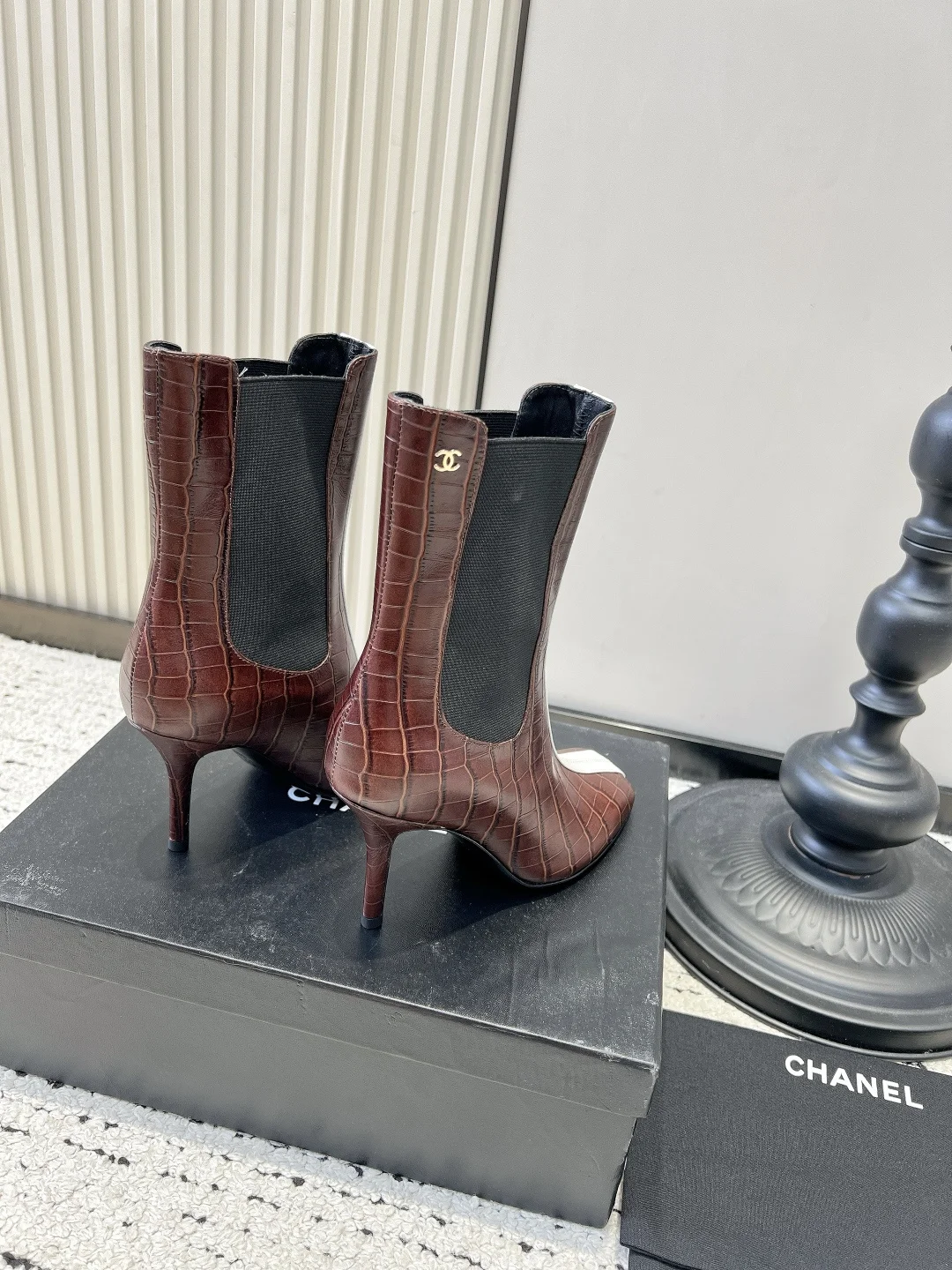 CHANEL Booties Calfskin Leather EU35-39 C90202608030332 - Image 6