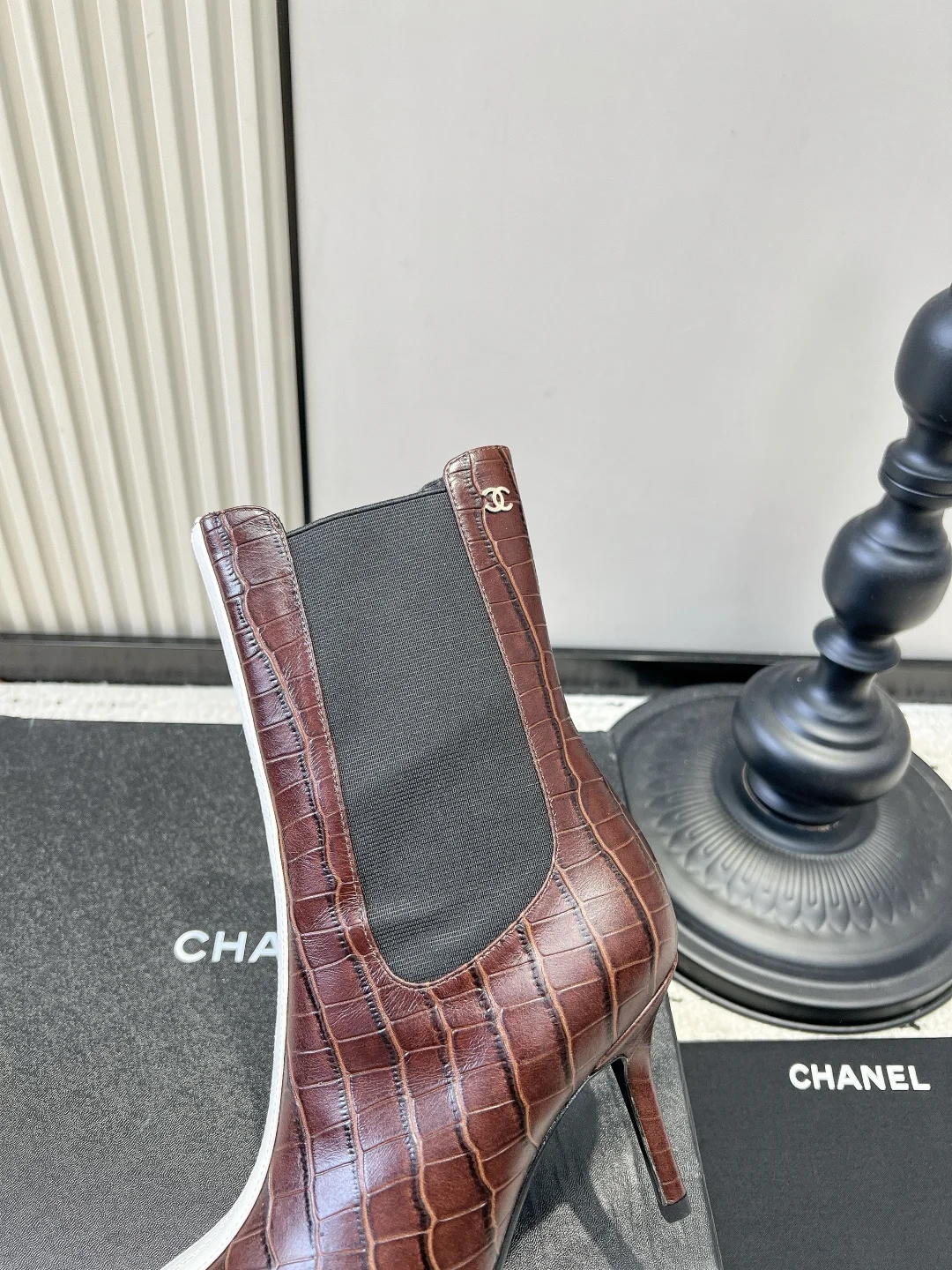 CHANEL Booties Calfskin Leather EU35-39 C90202608030332 - Image 8