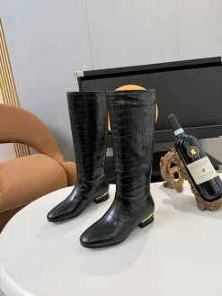 Alternative view of CHANEL Boots Crocodile Embossed Leather EU35-43 D60202608032957