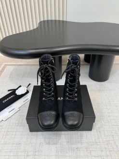 CHANEL Boots Lamb Leather EU35-40 D00202608030597