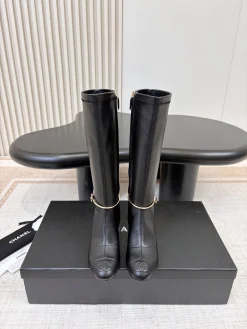 CHANEL Boots Stretch Calf Leather EU35-40 D10202608030595