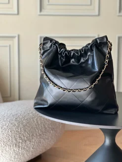 Alternative view of CHANEL Bucket Bags Calfskin Leather (Black-Gold) 39X42X8CM F30202608072045