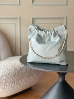 Alternative view of CHANEL Bucket Bags Calfskin Leather (Green-Gold) 35X37X7CM F00202608072058