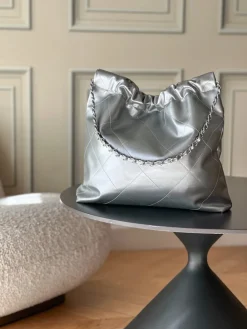 Alternative view of CHANEL Bucket Bags Calfskin Leather (Silver) 39X42X8CM F30202608072041