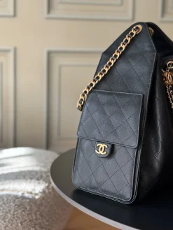 Alternative view of CHANEL Bucket Bags Caviar Leather (Black-Gold) 40X30X15CM H50202608073168