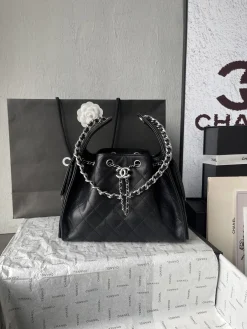 CHANEL Bucket Bags Caviar Leather (Black-Silver) 30X26X14CM F50202608073192
