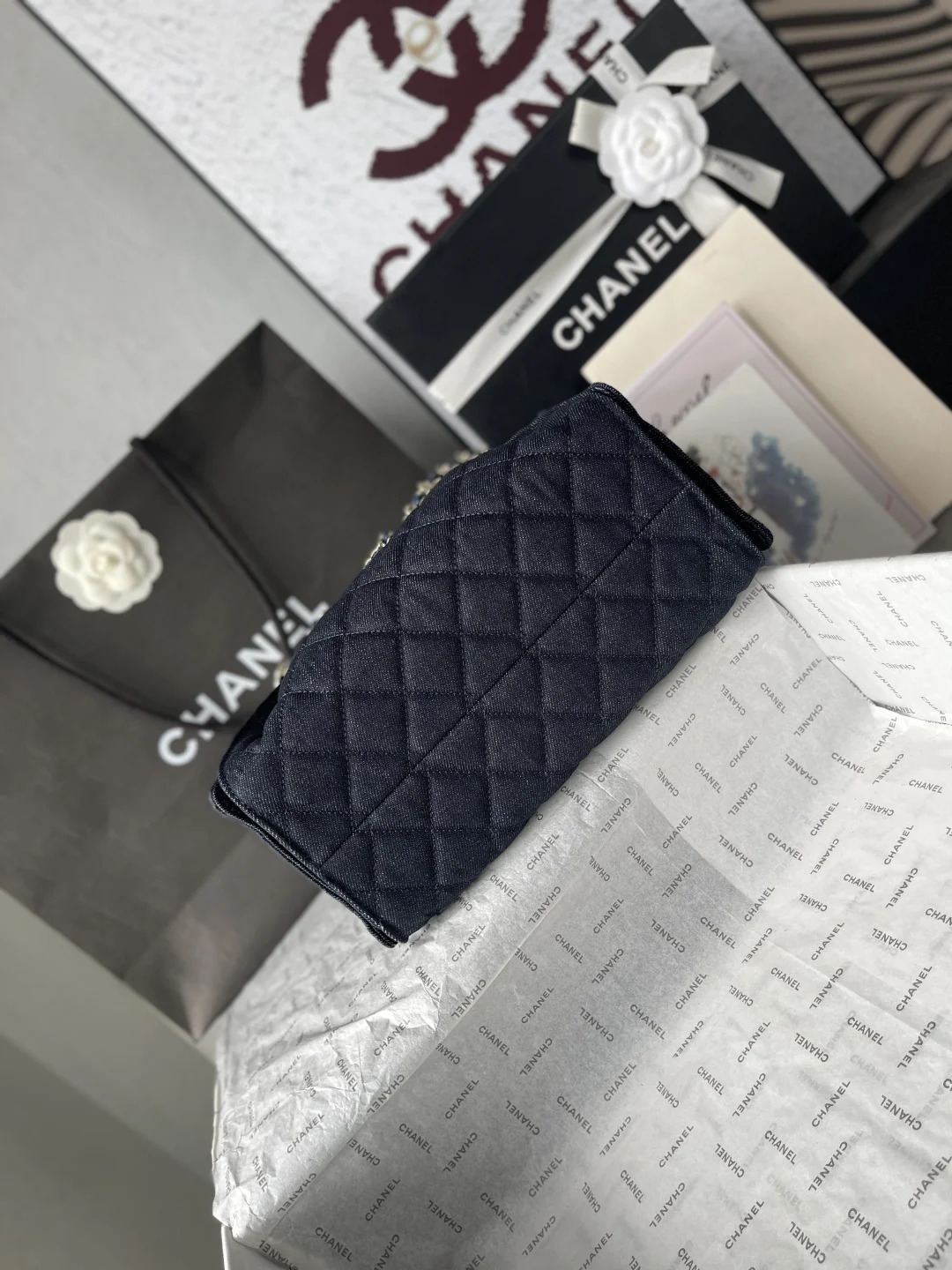 CHANEL Bucket Bags Caviar Leather (Blue-Silver) 30X26X14CM G10202608071417 - Image 7