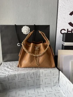 CHANEL Bucket Bags Caviar Leather (Brown-Gold) 30X26X14CM F50202608073187
