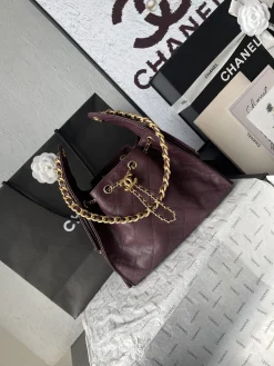 Alternative view of CHANEL Bucket Bags Caviar Leather (Burgundy-Gold) 30X26X14CM F50202608073189