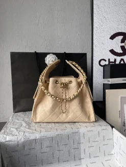 CHANEL Bucket Bags Caviar Leather (Cream-Gold) 30X26X14CM F50202608073193