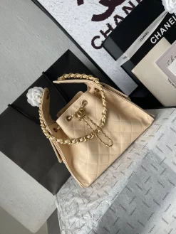 Alternative view of CHANEL Bucket Bags Caviar Leather (Cream-Gold) 30X26X14CM F50202608073193