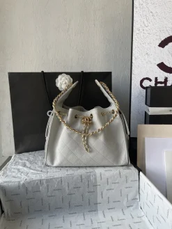 CHANEL Bucket Bags Caviar Leather (Grey-Gold) 30X26X14CM F50202608073185