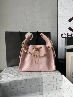 CHANEL Bucket Bags Caviar Leather (Pink-Gold) 30X26X14CM F50202608073199