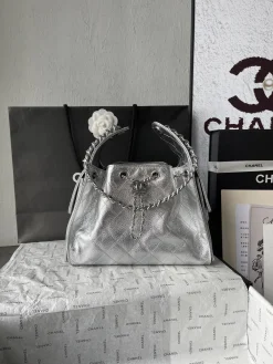 CHANEL Bucket Bags Caviar Leather (Silver) 30X26X14CM F50202608073196