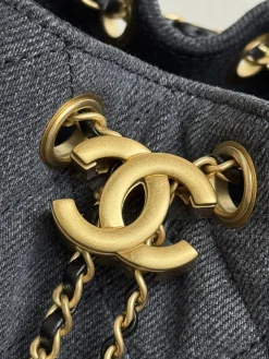 Alternative view of CHANEL Bucket Bags Denim (Black-Gold) 22X21X10CM A050202608071563