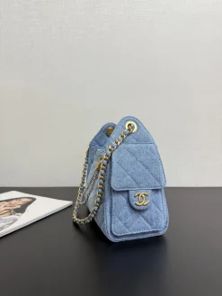 Alternative view of CHANEL Bucket Bags Denim Suede (Light Blue-Gold) 22X21X10CM A050202608073221