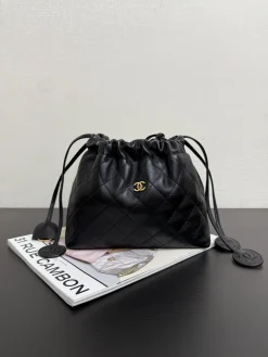 CHANEL Bucket Bags Leather (Black-Gold) One Size A000202608071551