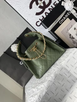 Alternative view of CHANEL Bucket Bags Pebbled Leather (Green-Gold) 30X26X14CM F50202608073182