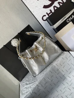 Alternative view of CHANEL Bucket Bags Quilted Leather (Silver-Gold) 30X26X14CM F50202608073184